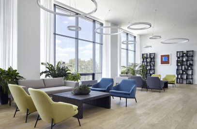 A modern office with bright accents in the Kursk region