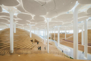 New Beijing City Library by Snøhetta appears like a fantastical temple for books