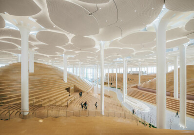 New Beijing City Library by Snøhetta appears like a fantastical temple for books