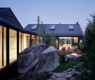 EXTERIOR GLAZED BRIDGE & LAWN / FIRE PIT