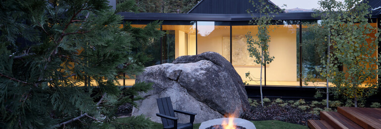 EXTERIOR GLAZED BRIDGE & FIRE PIT