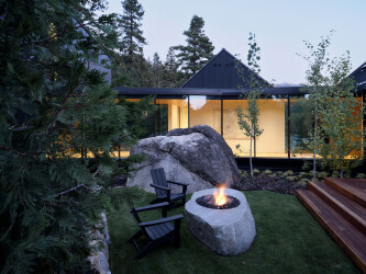 EXTERIOR GLAZED BRIDGE & FIRE PIT