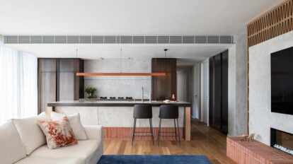 studio minosa terracotta kitchen design that opens and closes