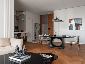 Minimalist apartment with expressive accents