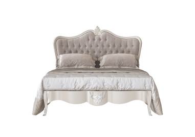 Elegant Tufted Upholstered King Bed with Decorative Headboard