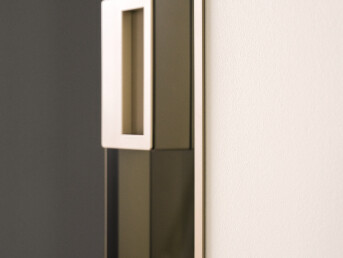 Decorative aluminium profile for flush pocket door with no jambs