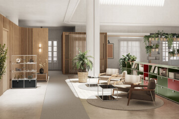 USM Haller Office Situation Olive Green USM Haller Office Situation Olive Green