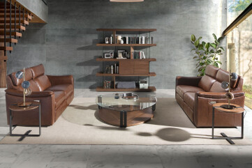 6165 - 2 Seater Relaxation Sofa In Cognac Brown Leather 6165 - 2 Seater Relaxation Sofa In Cognac Brown Leather