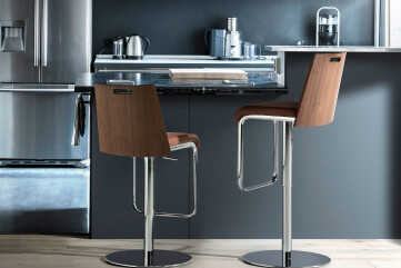 4072 - Brown and Walnut Leatherette Swivel Stool 4072 - Brown and Walnut Leatherette Swivel Stool