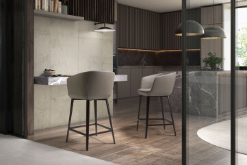 4134 - Grey Leatherette Stool 4134 - Grey Leatherette Stool