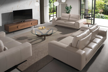 6141 - 2 Seater Sofa in Taupe Grey Leather 6141 - 2 Seater Sofa in Taupe Grey Leather