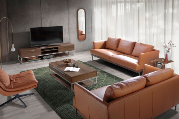 2114 - Rectangular Coffee Table Walnut and Chrome-plated Steel 2114 - Rectangular Coffee Table Walnut and Chrome-plated Steel