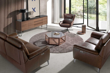 3060 - Sideboard Walnut, Chrome-plated Steel and Black Glass Top 3060 - Sideboard Walnut, Chrome-plated Steel and Black Glass Top