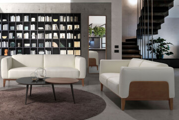 6115 - White Leather 3-seater Sofa 6115 - White Leather 3-seater Sofa