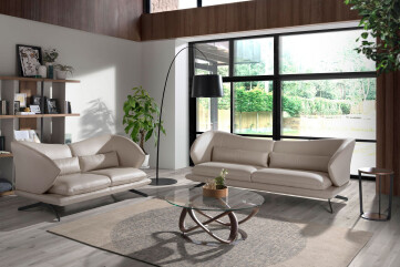 2064 - Round Coffee Table Tempered Glass, Walnut and Chrome-plated Steel 2064 - Round Coffee Table Tempered Glass, Walnut and Chrome-plated Steel