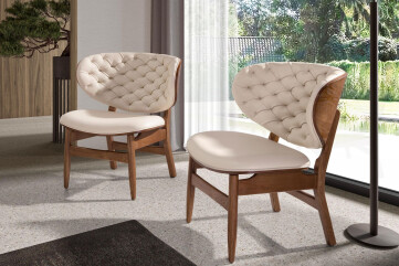 5141 - Sand and Walnut Leatherette Armchair 5141 - Sand and Walnut Leatherette Armchair